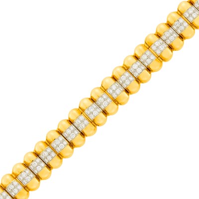Lot 32 - Two-Color Gold and Diamond Bracelet