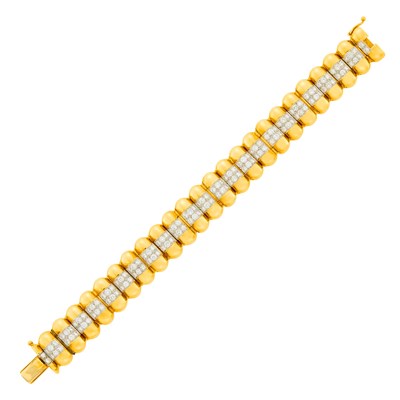 Lot 32 - Two-Color Gold and Diamond Bracelet