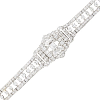 Lot 1170 - Platinum and Diamond Bracelet