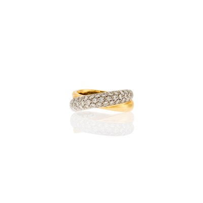Lot 2002 - Tiffany & Co. Gold, Platinum and Diamond Band Ring