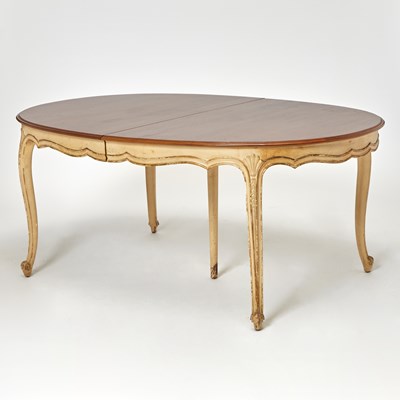 Lot 305 - Louis XV Style Partial Painted Walnut Extension Dining Table