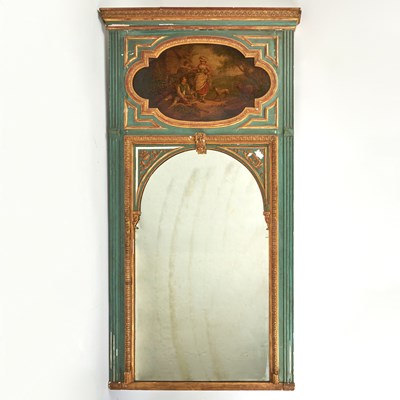 Lot 322 - Louis XVI Style Painted Wood Trumeau Mirror