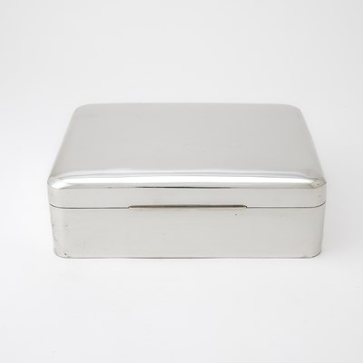 Lot 118 - American Sterling Silver Cigar Box Presented to C.V. and Marylou Whitney