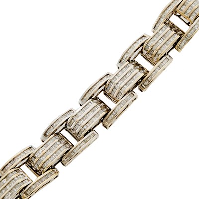 Lot 1107 - White Gold and Diamond Link Bracelet