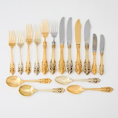 Lot 120 - Wallace Sterling Silver-Gilt "Grand Baroque" Pattern Flatware Service