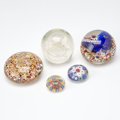 Lot 310 - Group of Five Glass Paperweights