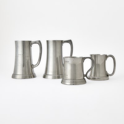 Lot 82 - Group of Four Pewter Bridge and Polo Trophies