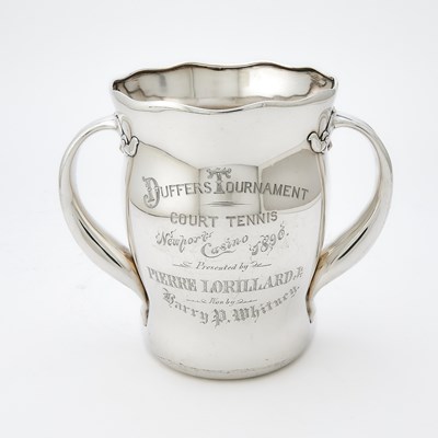 Lot 67 - American Sterling Silver Two-Handled Tennis Trophy, engraved for H.P. Whitney
