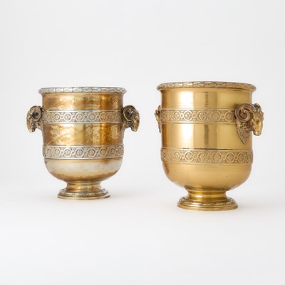 Lot 101 - Pair of French Silver-Gilt Wine Coolers