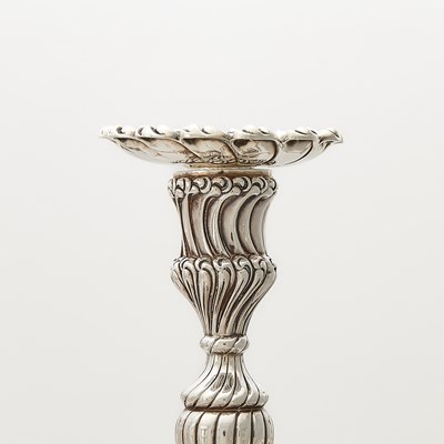 Lot 103 - Pair of American Sterling Silver Five-Light Candelabra, Presented to Gertrude Vanderbilt Whitney