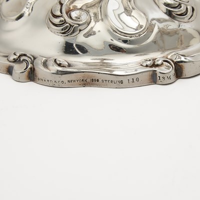 Lot 103 - Pair of American Sterling Silver Five-Light Candelabra, Presented to Gertrude Vanderbilt Whitney