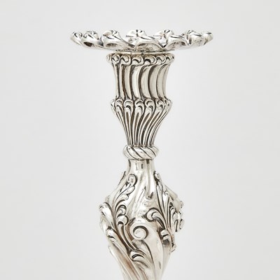 Lot 102 - Set of Four American Sterling Silver Large Candlesticks, Presented to Gertrude Vanderbilt Whitney