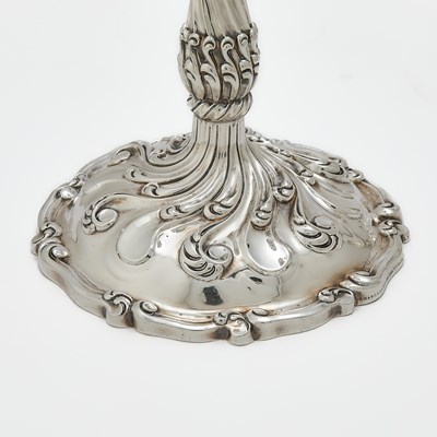 Lot 102 - Set of Four American Sterling Silver Large Candlesticks, Presented to Gertrude Vanderbilt Whitney