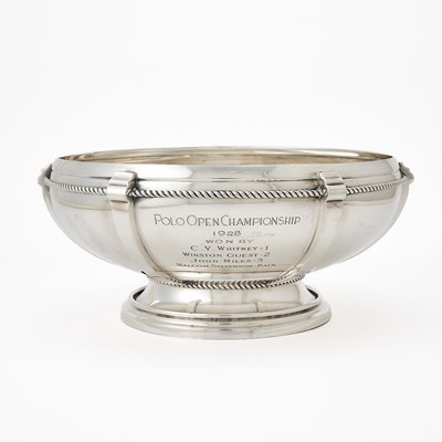 Lot Cartier American Sterling Silver Polo Trophy Bowl, Presented to C.V. Whitney