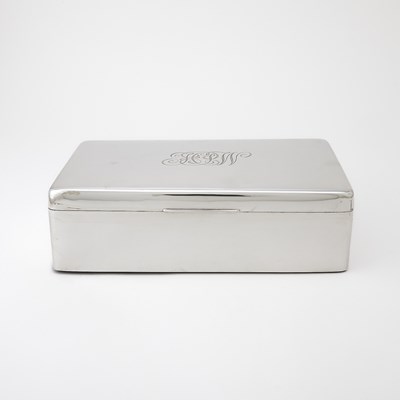 Lot Victorian Sterling Silver Cigar Box, engraved for H.P. Whitney