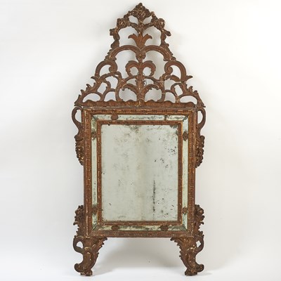 Lot 262 - Italian Rococo Style Carved Wood Mirror
