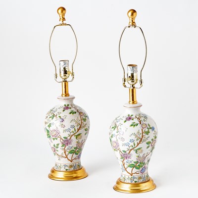 Lot 185 - Pair of Chinese Porcelain Table Lamps