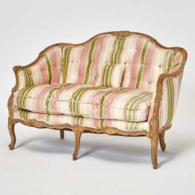 Lot 252 - Louis XV Style Upholstered Fruitwood Settee