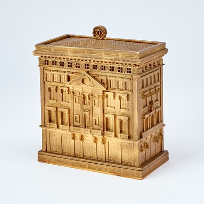 Lot 238 - Novelty Gilt Metal Jewelry Box in the Form of the Cartier Building, New York City