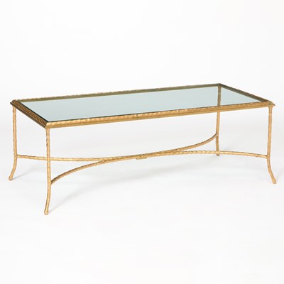 Lot 233 - Baguès Style Gilt Metal and Glass Top Low Table