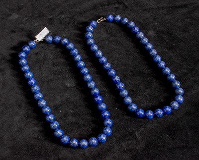 Lot 295 - Two Lapis Lazuli Beaded Necklaces