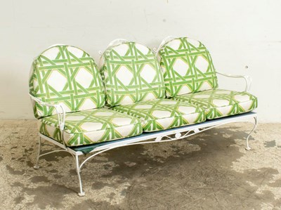 Lot 329 - White Painted Metal Settee