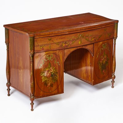 Lot 270 - Edwardian Painted Satinwood Kneehole Desk