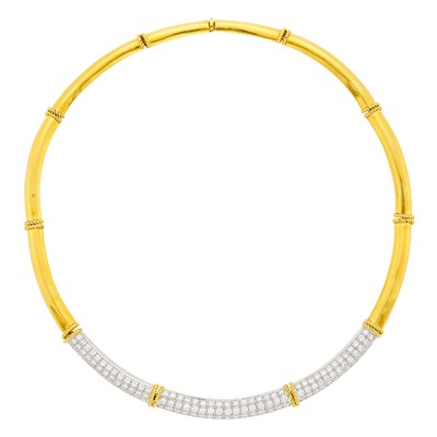 Lot 81 - Two-Color Gold and Diamond Necklace