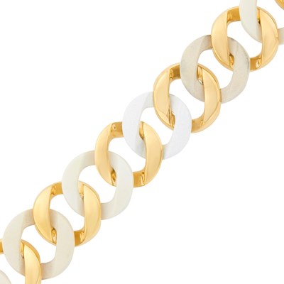 Lot 70 - Verdura Gold and Cacholong 'Curb Link' Bracelet