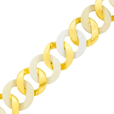 Lot 70 - Verdura Gold and Cacholong 'Curb Link' Bracelet