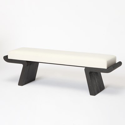 Lot 260 - Christian Liaigre Upholstered Oak "Calme" Bench