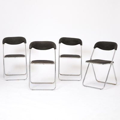 Lot 246 - Set of Four Chrome Folding Side Chairs