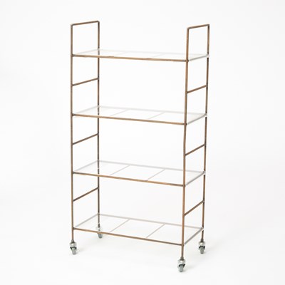 Lot 265 - Franz West for Parkett Anniversary Edition Steel and Plexiglas Open Bookcase on Wheels