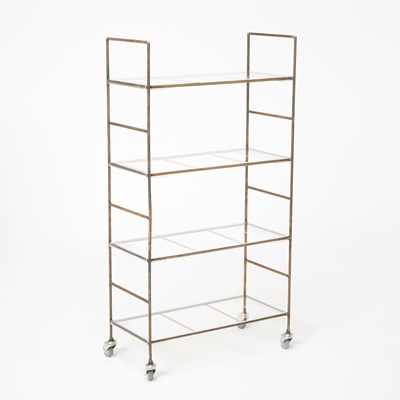 Lot 264 - Franz West for Parkett Anniversary Edition Steel and Plexiglas Open Bookcase on Wheels
