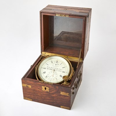 Lot 606 - Victorian Rosewood & Brass Two-Day Marine Chronometer