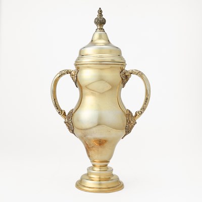 Lot 112 - American Sterling Silver-Gilt and Silver Plate Covered Cup