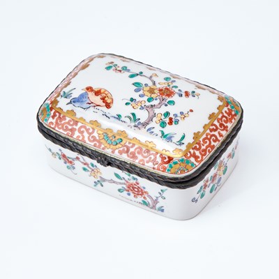 Lot 189 - French Metal Mounted Enameled Porcelain Trinket Box