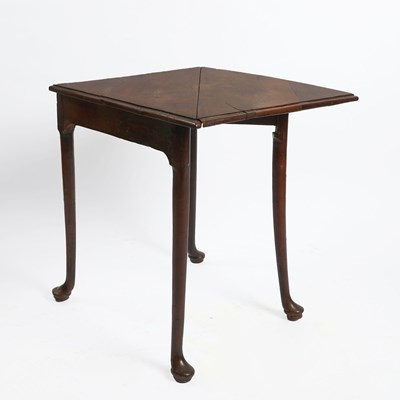 Lot 201 - George I Triangular Shaped Mahogany Drop-Leaf Table