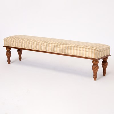 Lot 642 - Regency Style Upholstered Mahogany Bench