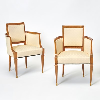 Lot 165 - Pair of Upholstered Satinwood Armchairs