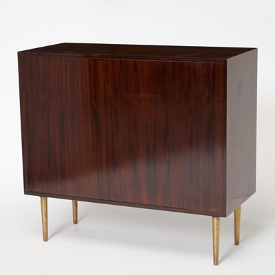 Lot 178 - Edward Wormley for Dunbar Walnut and Brass "Woven" Cabinet