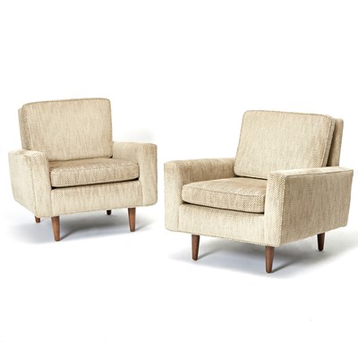 Lot 185 - Pair of Florence Knoll Upholstered Lounge Chairs