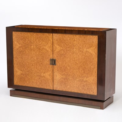 Lot 329 - Art Deco Style Sapele and Amboyna Side Cabinet