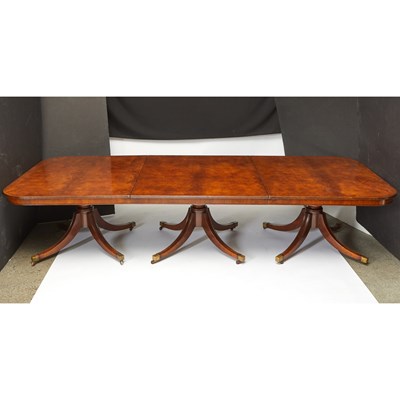 Lot 657 - George III Style Mahogany Triple Pedestal Dining Table