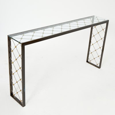 Lot 262 - Jean Royère Style Metal and Glass Console