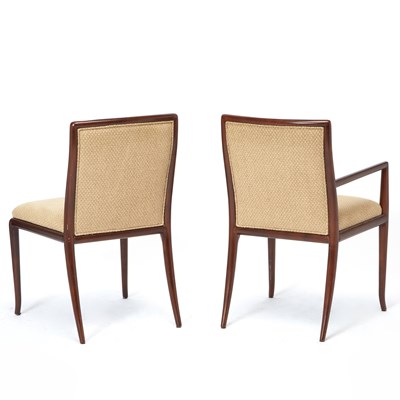 Lot 177 - Set of Eight T.H. Robsjohn-Gibbings for Widdicomb Upholstered Walnut Dining Chairs