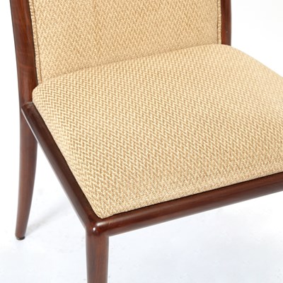 Lot 177 - Set of Eight T.H. Robsjohn-Gibbings for Widdicomb Upholstered Walnut Dining Chairs