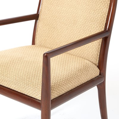 Lot 177 - Set of Eight T.H. Robsjohn-Gibbings for Widdicomb Upholstered Walnut Dining Chairs