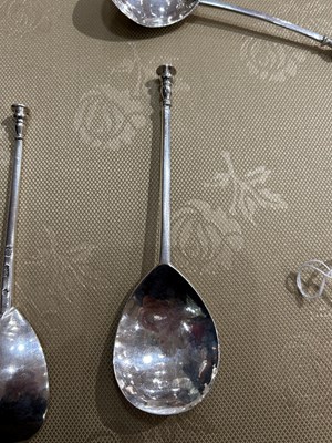 Lot 64 - Three Early English Sterling Silver Seal-Top Spoons