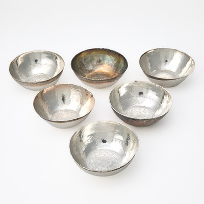Lot 723 - Set of Six Indian Silver Bowls